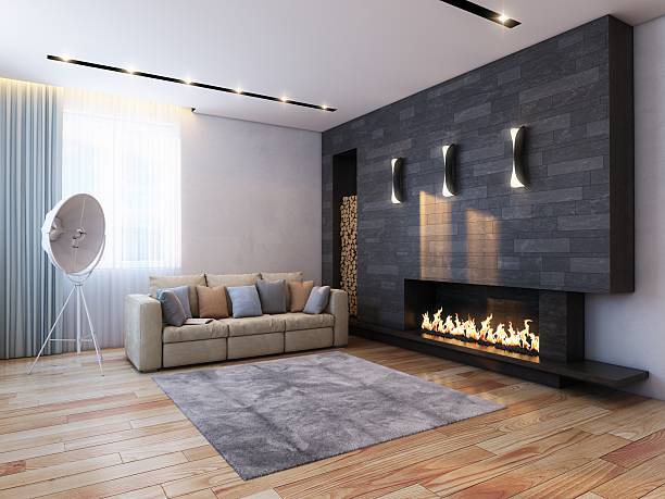 minimalist style fireplace