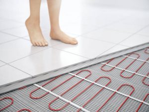 Underfloor electric heating. Warm floor system.