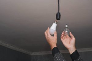 Energy saving tips with energy-efficient LED bulb