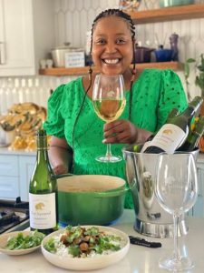 Zola Nene’s mushroom and butter bean curry with FAT bastard Chardonnay