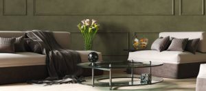 Dark green modern living room interior background