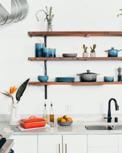 Bamboo floating shelves