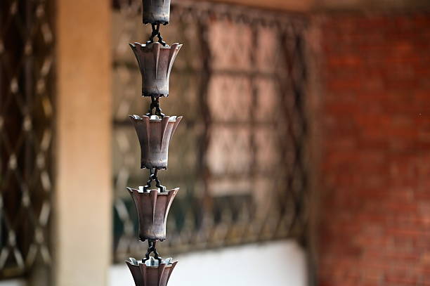 Traditional rain chain drainage system